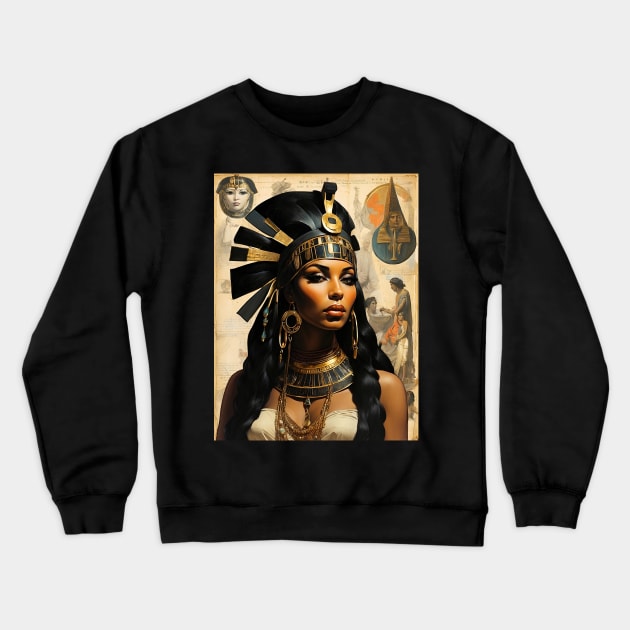 Black Cleopatra Crewneck Sweatshirt by VivaLaRetro